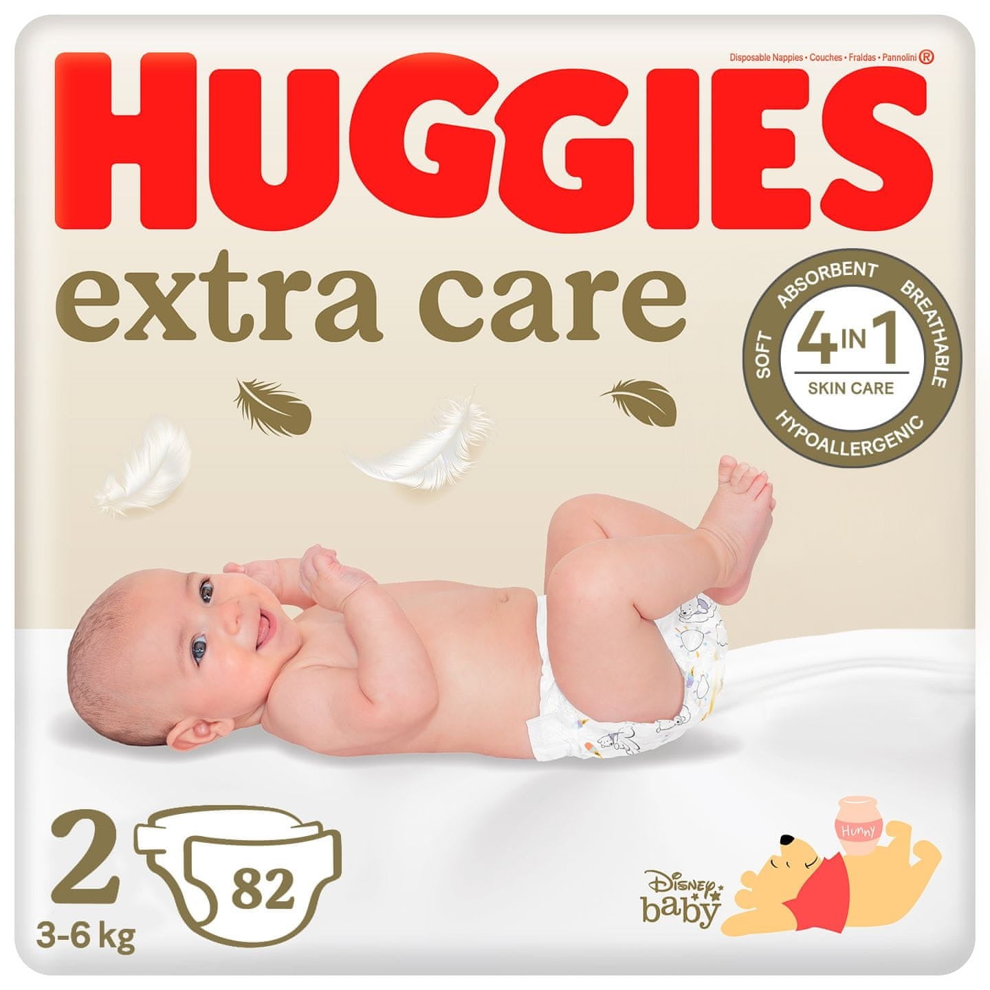 HUGGIES diapers Extra Care size 2 (3-6kg) 82 pcs
