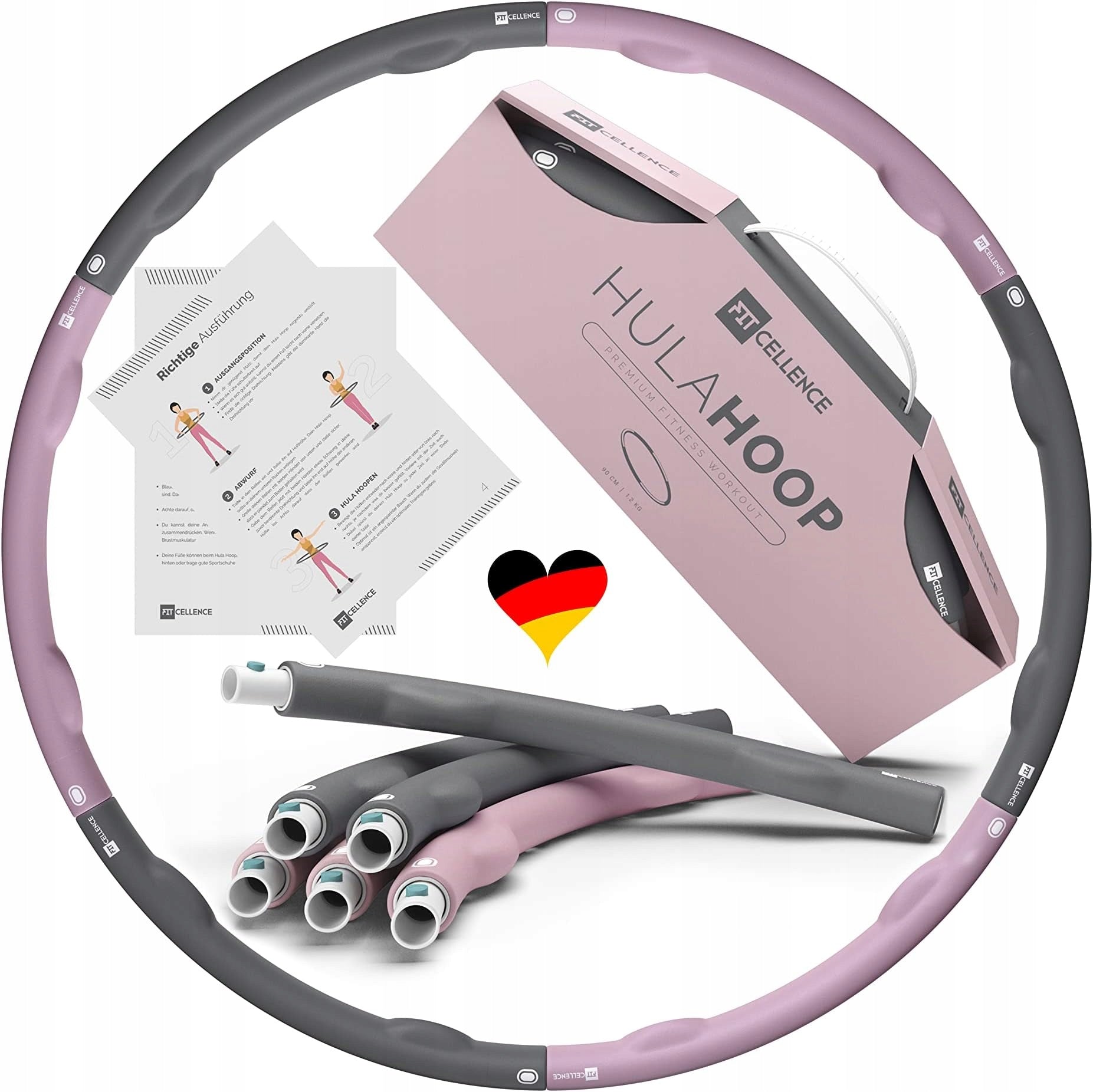 HULA HOOP FITNESS 90CM 1,2KG FOR WEIGHT LOSS FOLDING RING
