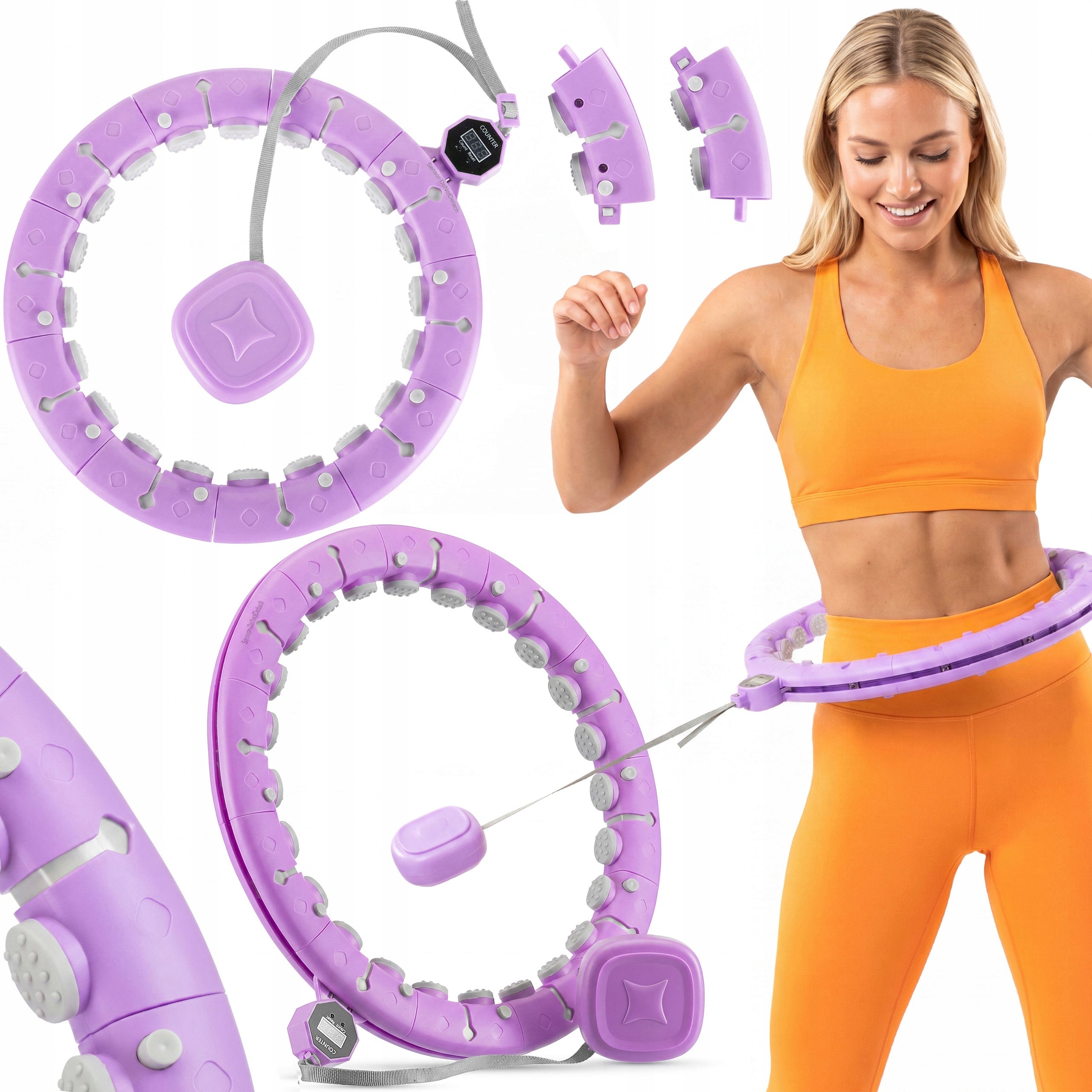 HULA HOOP FITNESS HOOP WITH WEIGHT COUNTER SMART HOOP GYMTEK