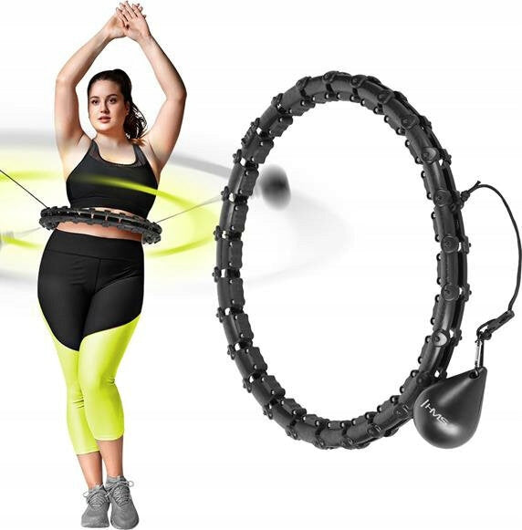HULA HOOP HHW11 WITH PROJECTIONS AND WEIGHT + SLIMMING BELT HMS BR163 Diameter 48 cm