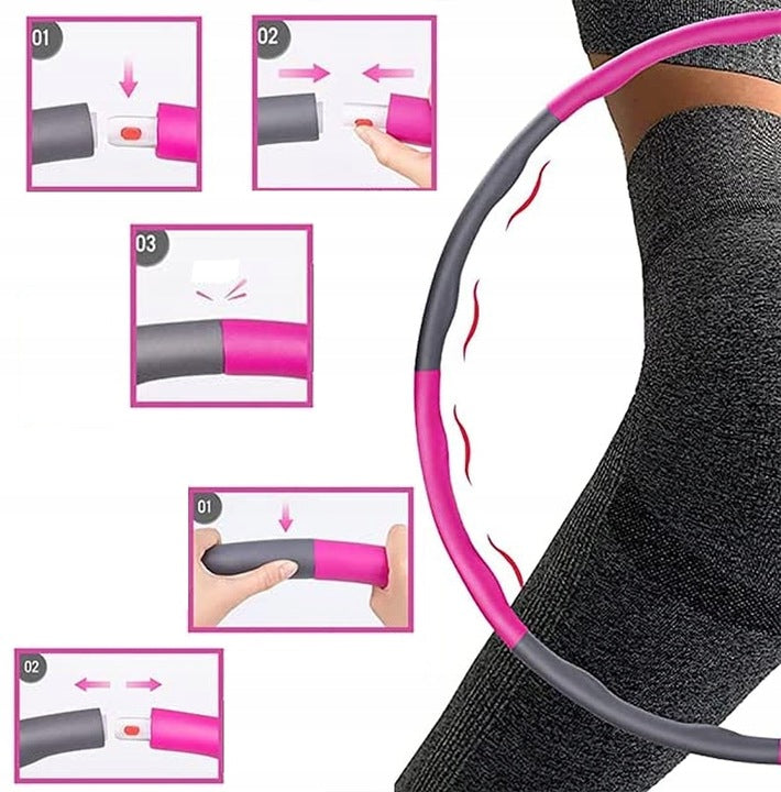 HULA HOOP SLIMMING FOLDING WITH PROJECTIONS FOAM Color pink