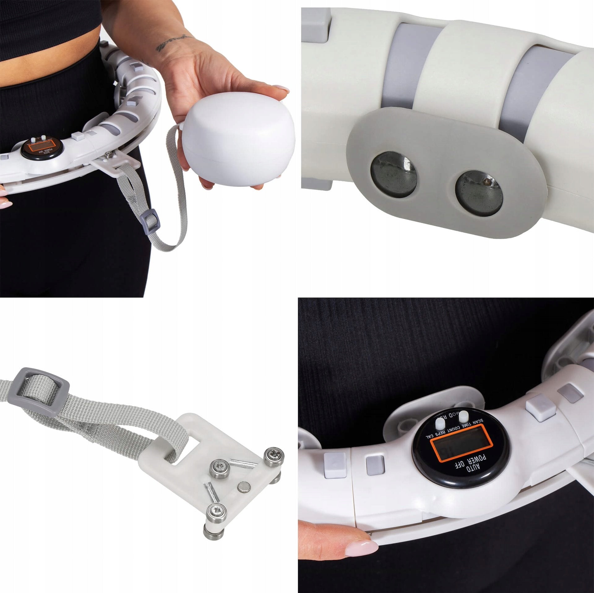 HULA HOOP SLIMMING SMART COUNTER TABS MODULAR MASSAGER + WEIGHT PLATE Packaging status original