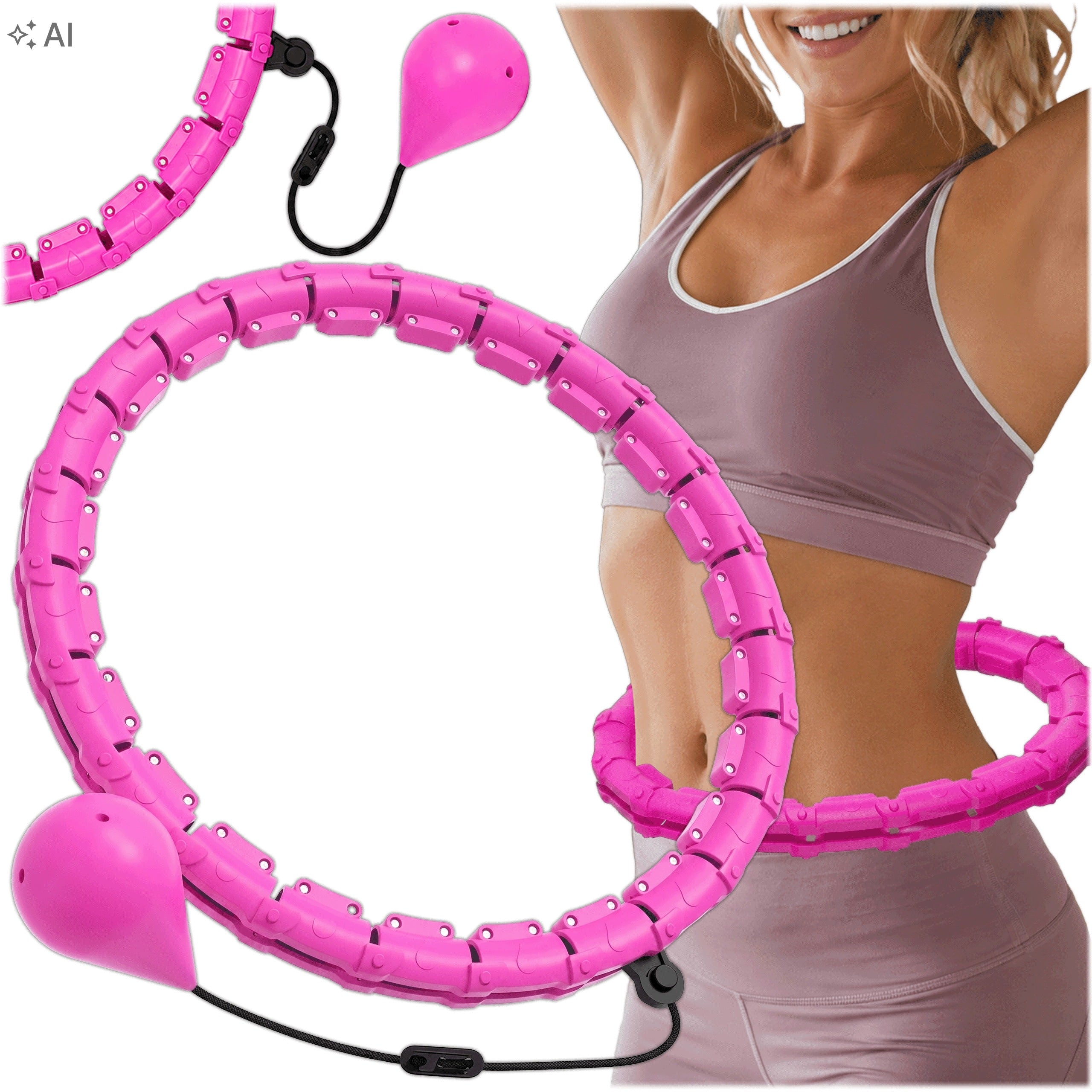 HULA HOOP WITH LOAD ON THE STRING MODULAR SLIMMING MASSAGING