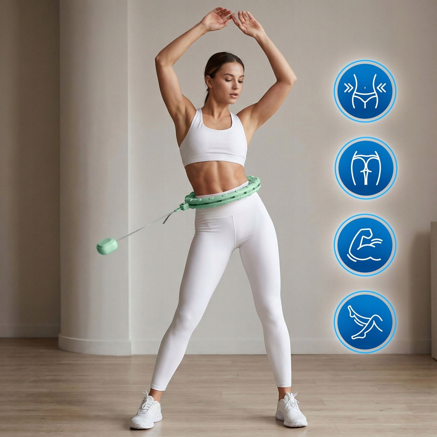 HULA HOOP WITH SLIMMING LOAD WITH PROTRUSIONS ADJUSTMENT AND COUNTER GYMTEK Packaging status original