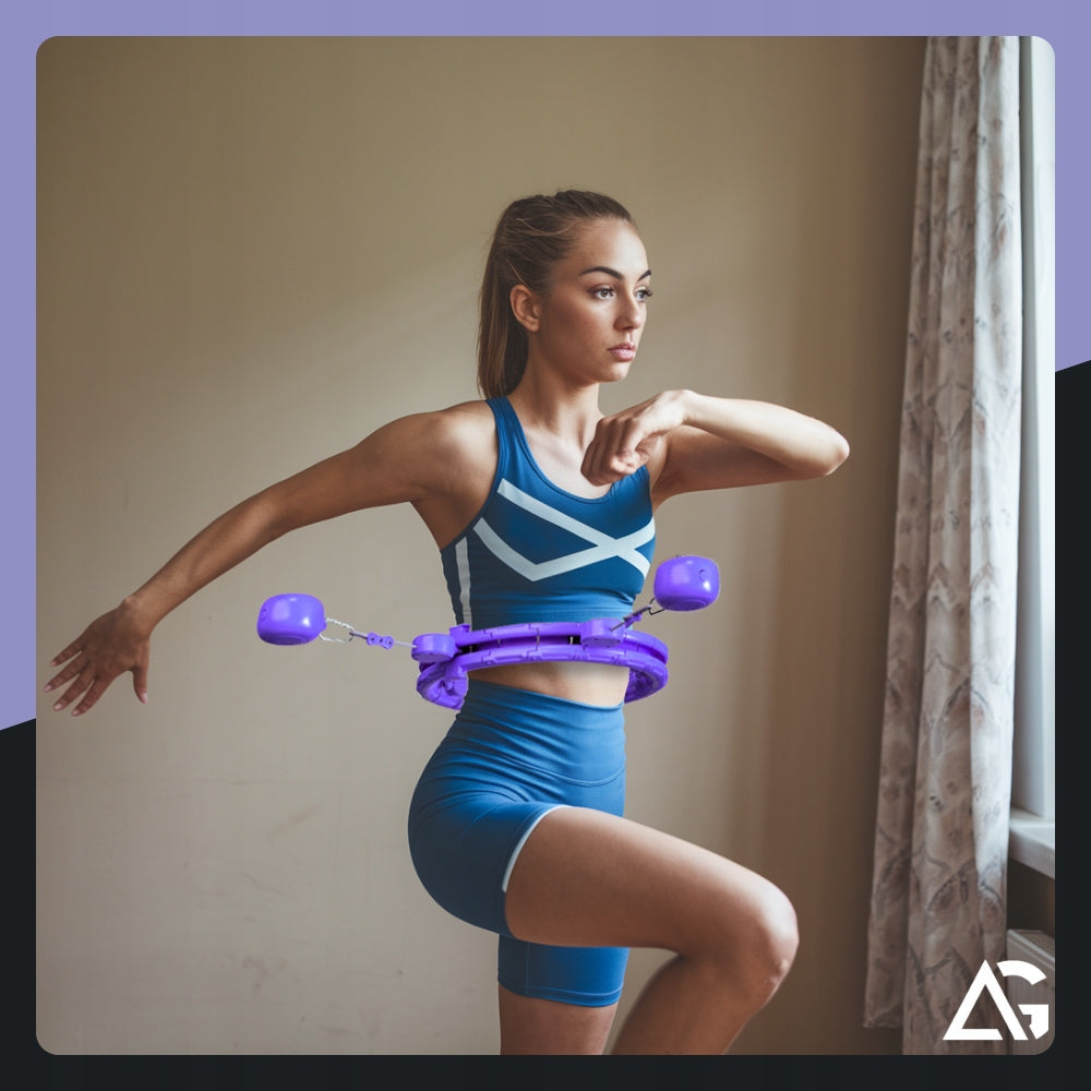HULA HOOP WITH SLIMMING WEIGHT WITH COUNTER SMART HULA HOOP PURPLE Color purple