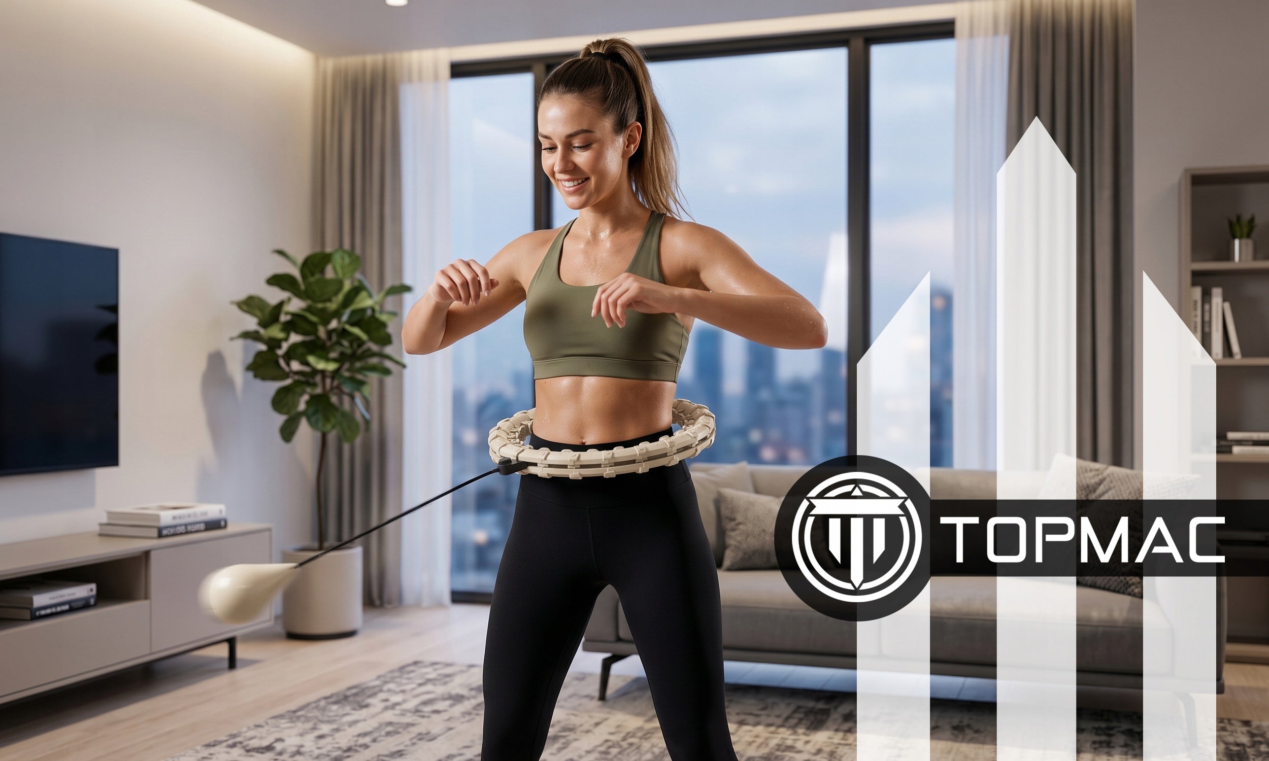 HULA HOOP WITH WEIGHT AND SLIMMING STUDS HULA HOOP SMART PRO+BEIGE Packaging status original