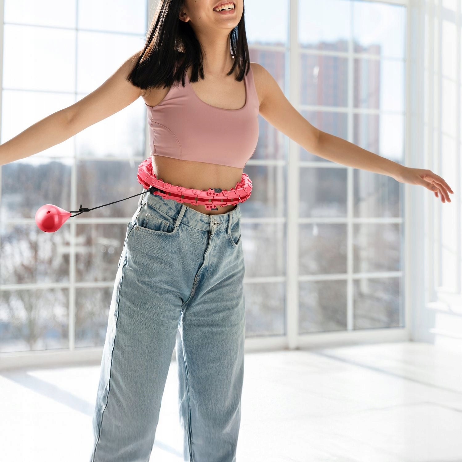 HULA HOOP WITH WEIGHT LOSS ADJUSTABLE WITH PROJECTIONS GYMTEK Diameter 40 cm
