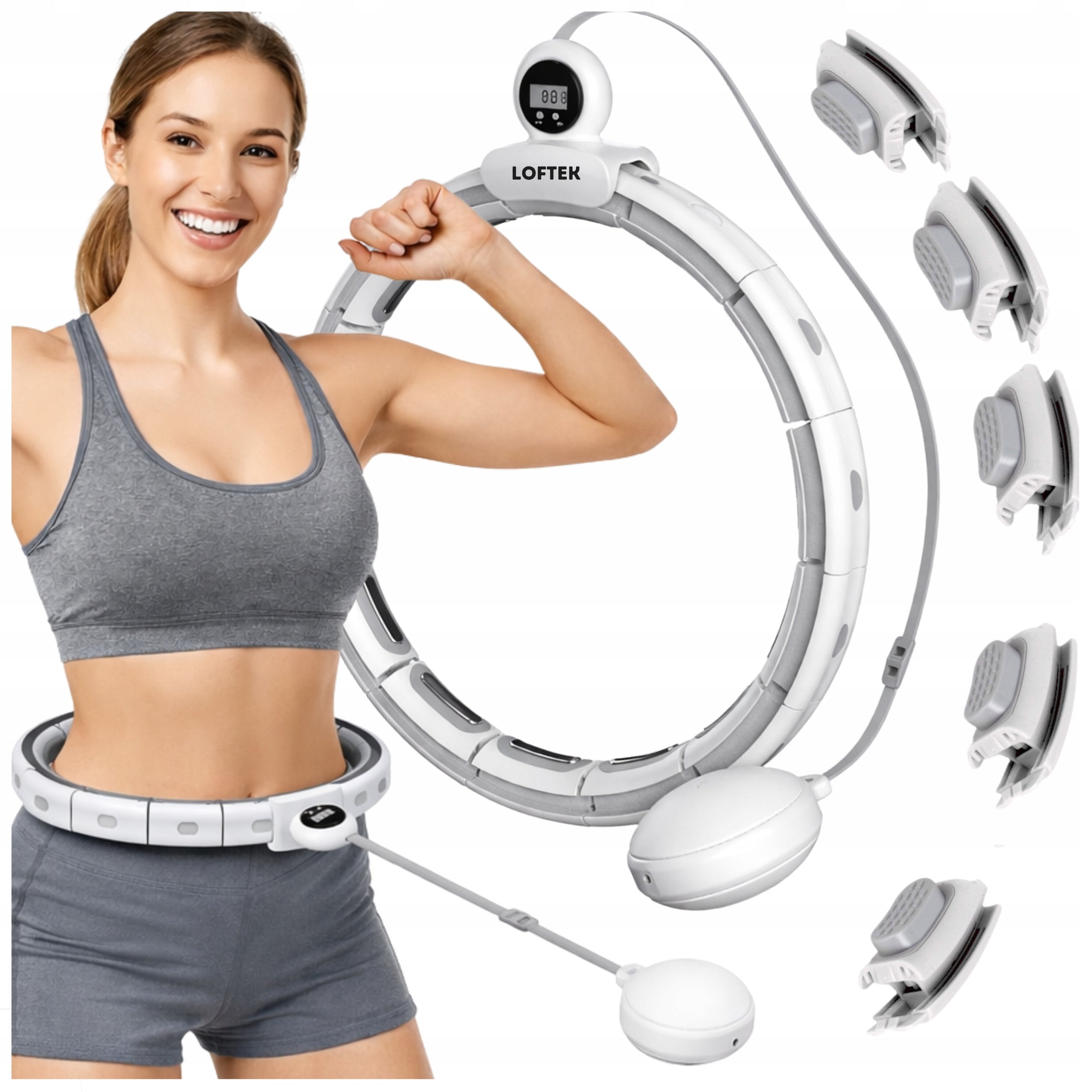 HULA HOOP WITH WEIGHT SLIMMING SMART + COUNTER GIFT FOR MOM'S DAY