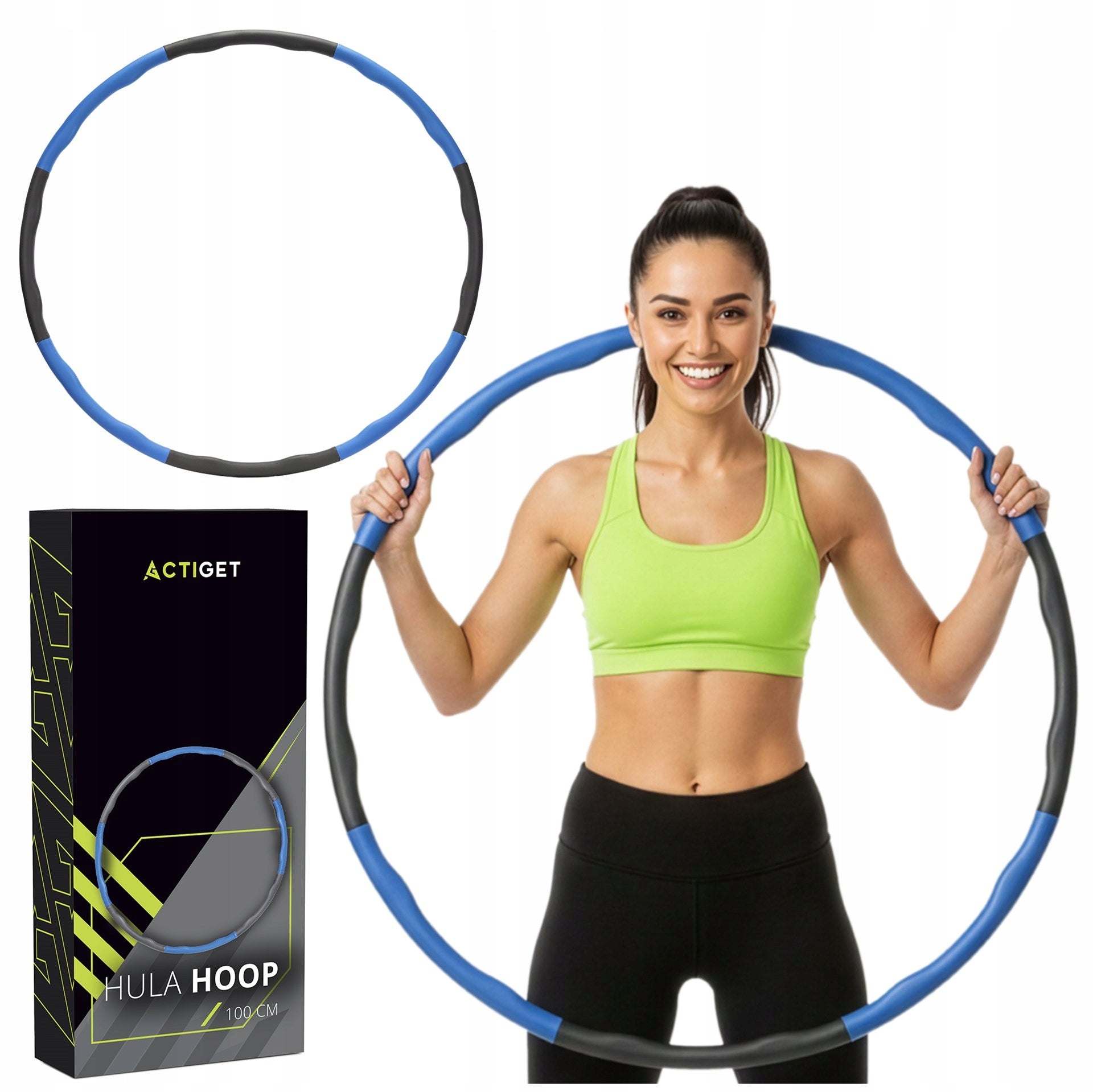 HULA HOP 90cm with Massage Protrusions Foam Folding SLIMMING FITNES