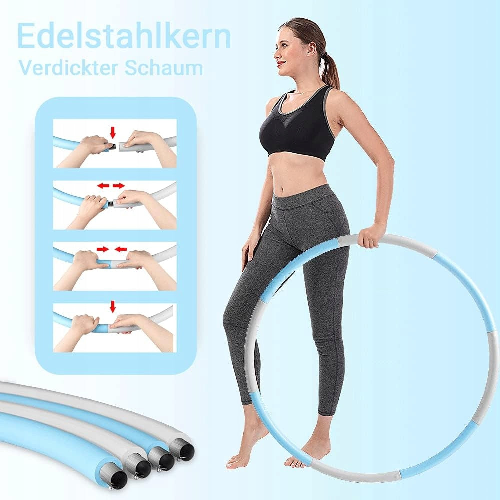 HULA HOP FOAM SPORTS SLIMMING FITNESS GREY-BLUE 0,95kg 86cm EAN (GTIN) 5904353305148