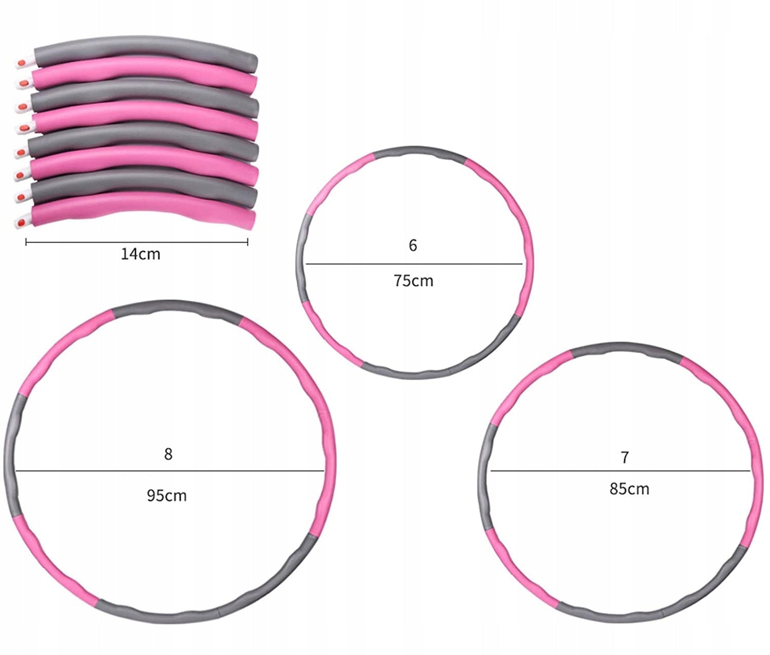 HULA HOP SLIMMING FOLDING MEASURING CUP FIT with Protrusions Color pink