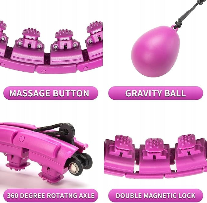HULA HOP WITH WEIGHT SLIMMING WHEEL 24 Detachable Knots Adjustable Packaging status original