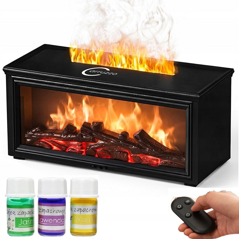 HUMIDIFIER AROMA DIFFUSER FIREPLACE ILLUMINATED RGB OILS REMOTE CONTROL