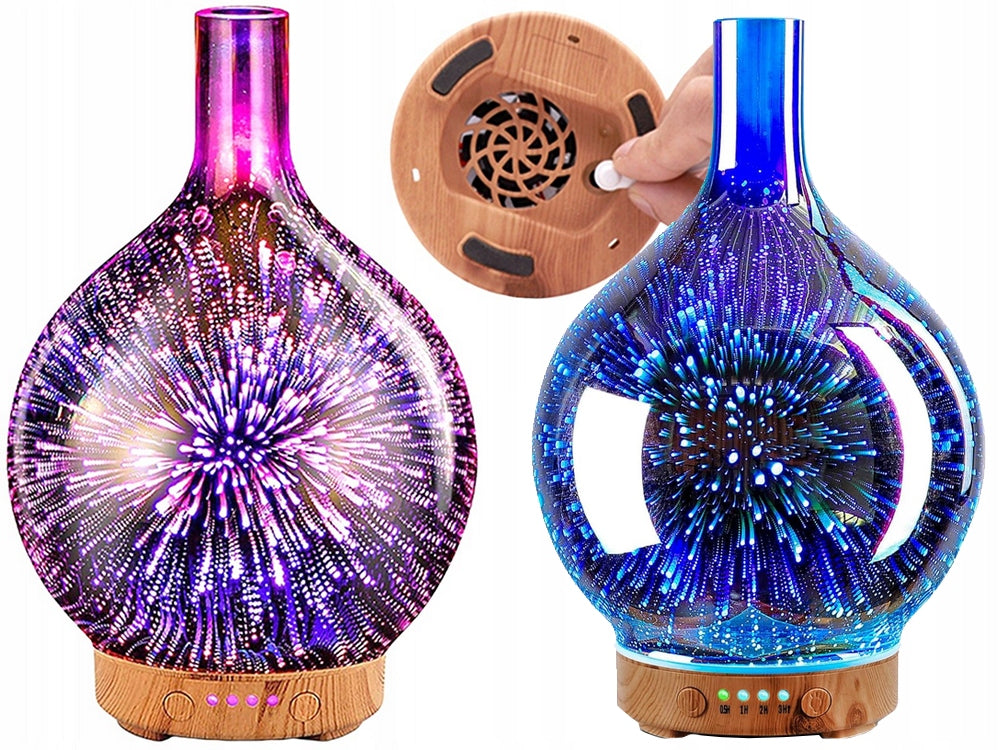 HUMIDIFIER AROMATHERAPY AROMA DIFFUSER NIGHT LIGHT RGB 3D Packaging status original
