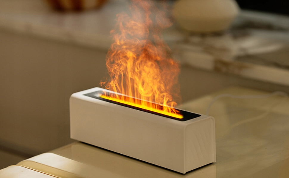HUMIDIFIER AROMATHERAPY LED FIREPLACE 3D FIRE EFFECT 3IN1 HUMIDIFIER NIGHT LAMP