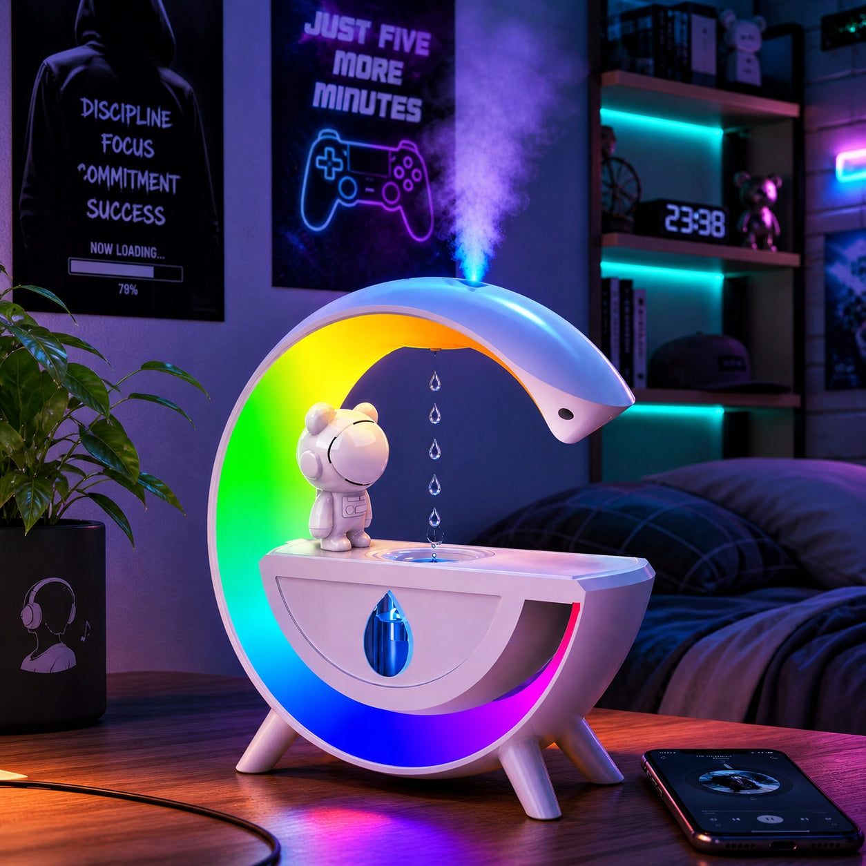 HUMIDIFIER ASTRONAUT SPEAKER LAMP 3IN1 LED MONTESSA BLUETOOTH Brand Montessa