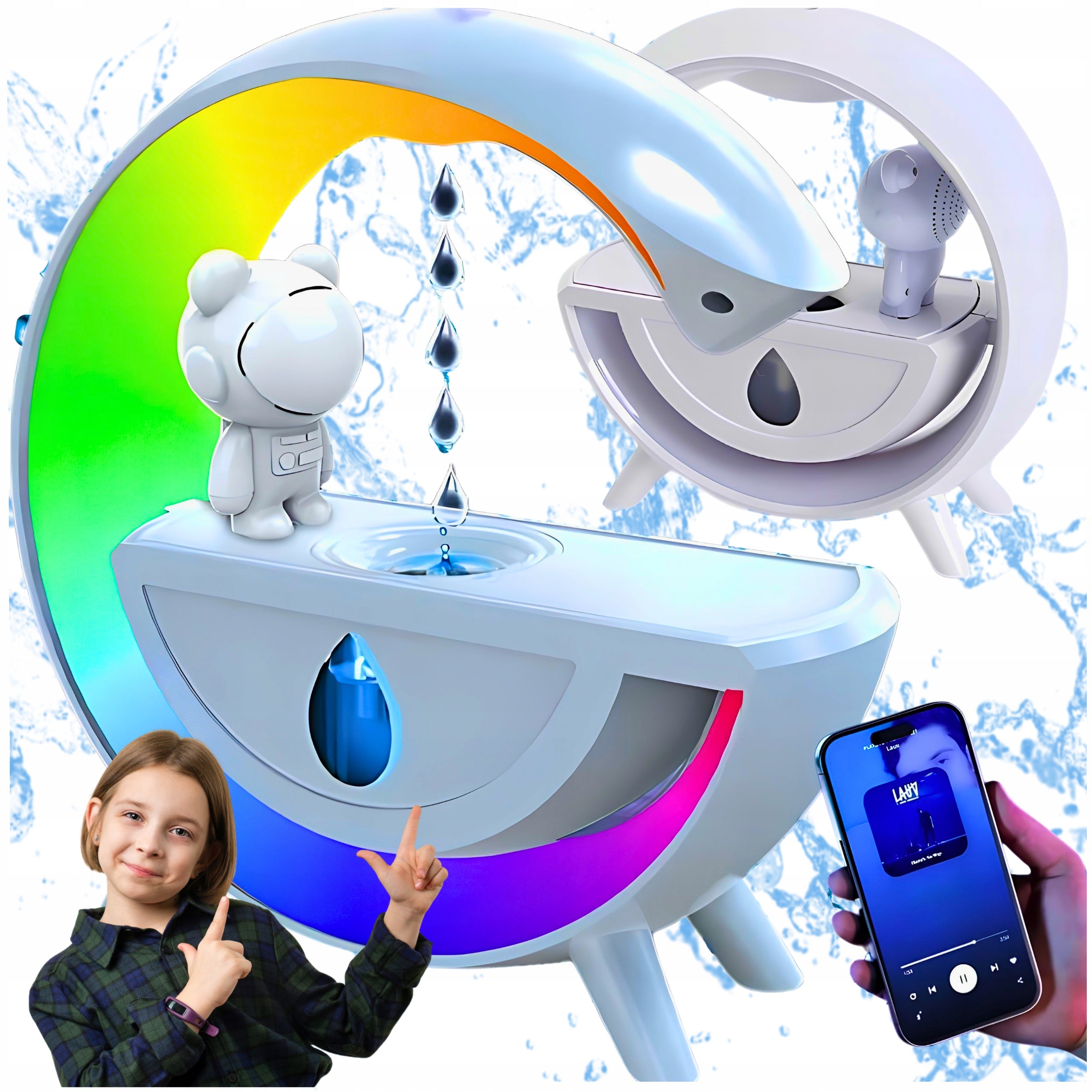 HUMIDIFIER ASTRONAUT SPEAKER LAMP 3IN1 LED MONTESSA BLUETOOTH