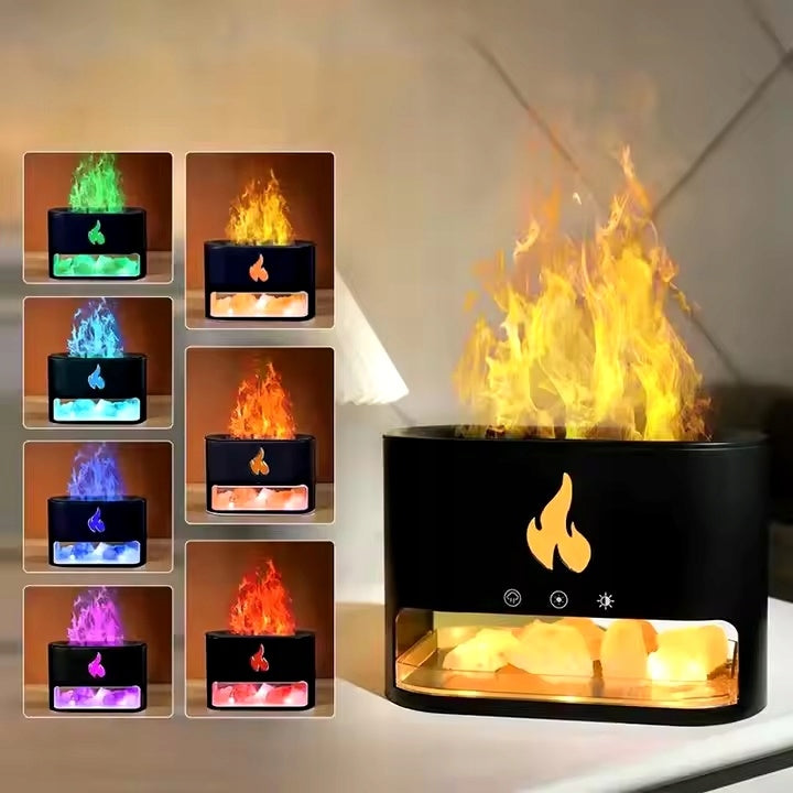 HUMIDIFIER DIFFUSER FIREPLACE LED NIGHT LIGHT FLAME EFFECT SALT Manufacturer code NAWILŻACZ POWIETRZA Z SOLĄ MORSKĄ KOLORY