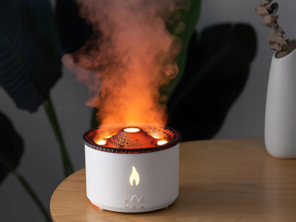HUMIDIFIER DIFFUSER WITH LED RGB VOLCANO MIST SCENTED FIRE ERUPTION Brand Verk Group