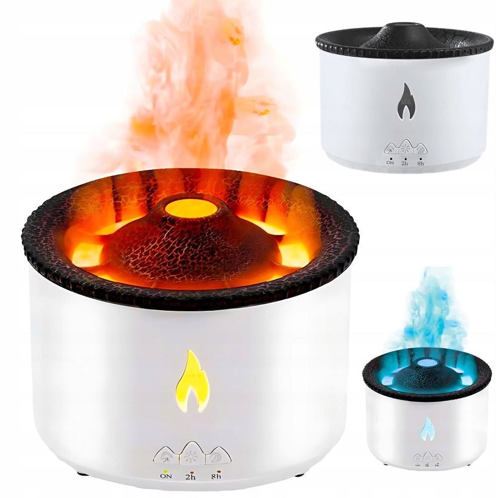 HUMIDIFIER DIFFUSER WITH LED RGB VOLCANO MIST SCENTED FIRE ERUPTION