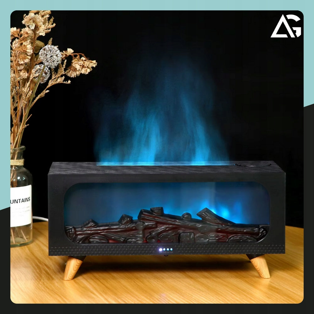HUMIDIFIER FIREPLACE AROMA DIFFUSER NIGHT LIGHT LED TIMER +PILOT Medical device no