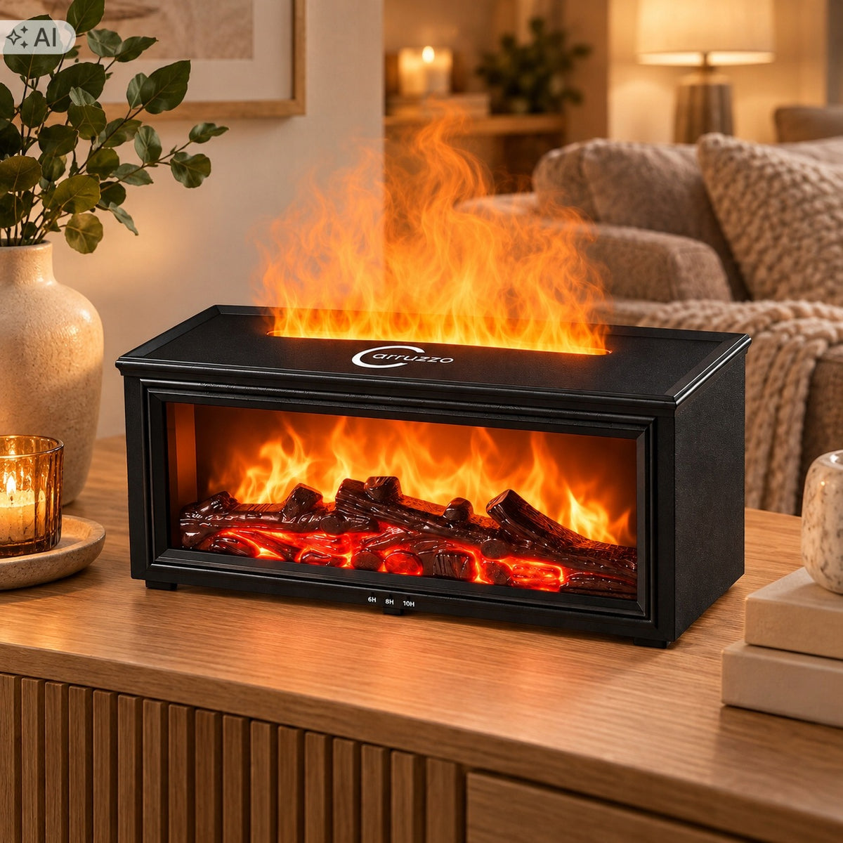 HUMIDIFIER FIREPLACE LED RGB DIFFUSER AROMATHERAPY TIMER REMOTE CONTROL OILS Packaging status original