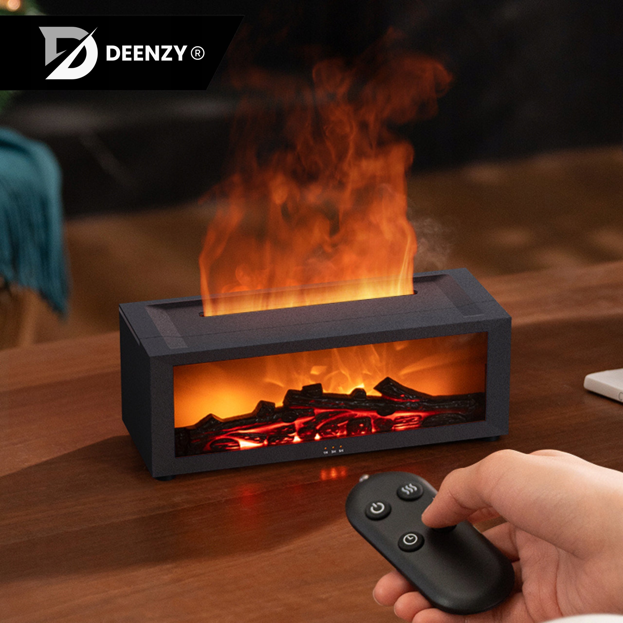 HUMIDIFIER FIREPLACE LED RGB DIFFUSER AROMATHERAPY TIMER + REMOTE CONTROL Packaging status original