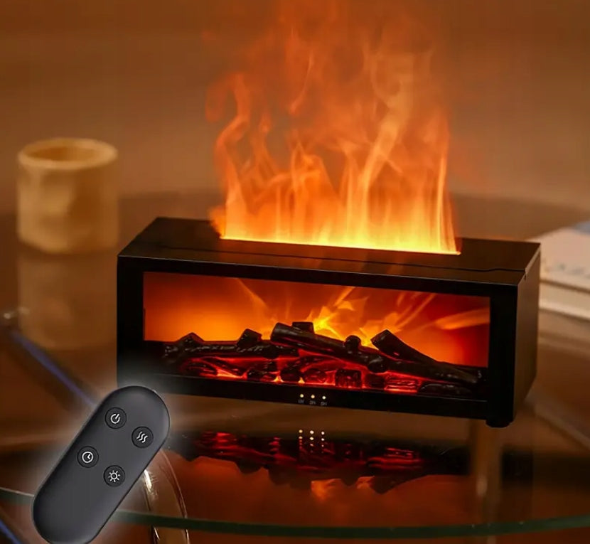 HUMIDIFIER FIREPLACE LED RGB DIFFUSER AROMATHERAPY TIMER + REMOTE CONTROL