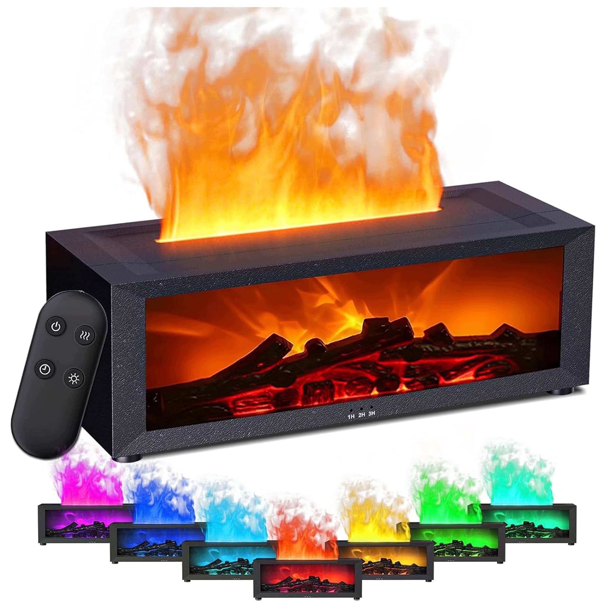 HUMIDIFIER FIREPLACE ULTRASONIC AROMATHERAPY LED RGB TIMER REMOTE CONTROL