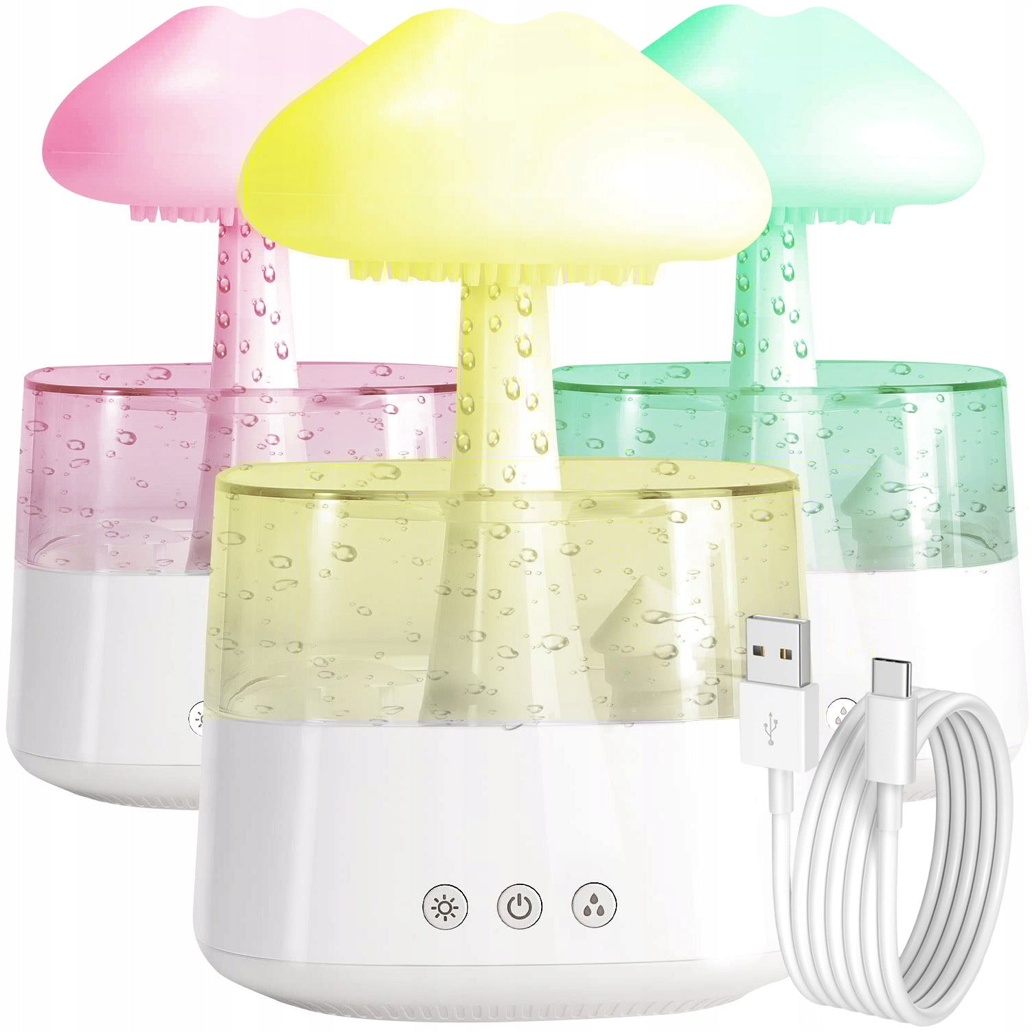 HUMIDIFIER IONIZER AROMATHERAPY RAIN NIGHT LIGHT