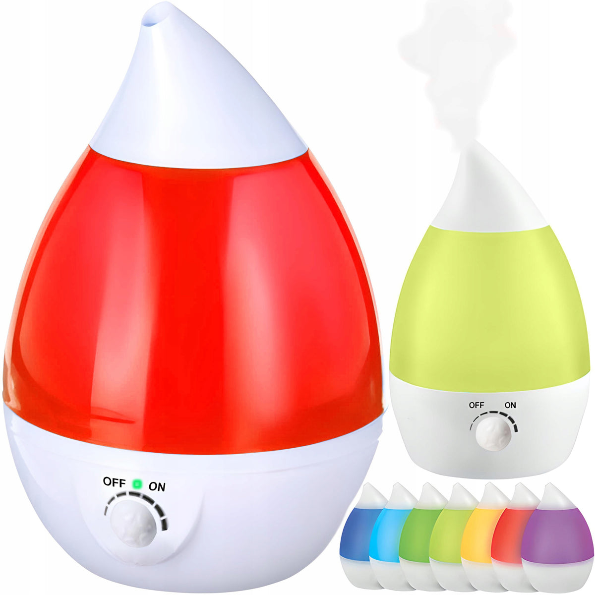 HUMIDIFIER SILENT DIFFUSER LED LAMP 7 COLORS 25W IONIZER 2.6L