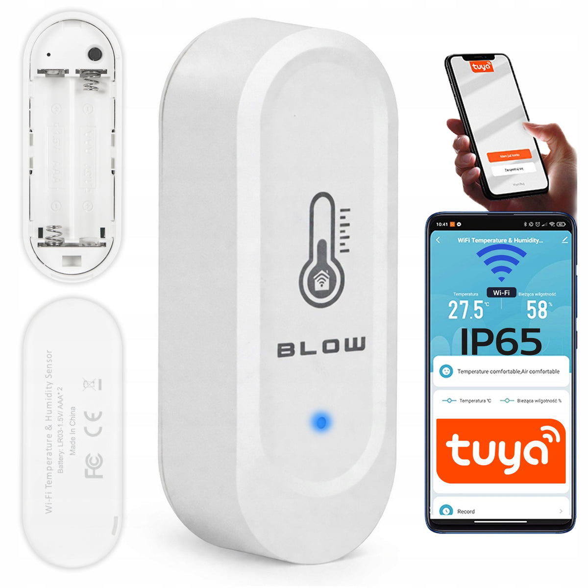 HUMIDITY TEMPERATURE SENSOR IP65 EXTERNAL WIFI TUYA THERMOMETER SMART