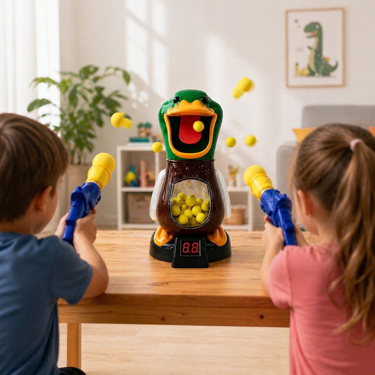 HUNGRY DUCK SHOOTING TARGET LED ARCADE GAME + 2 GUNS BALLS Manufacturer code ZABAWKA076