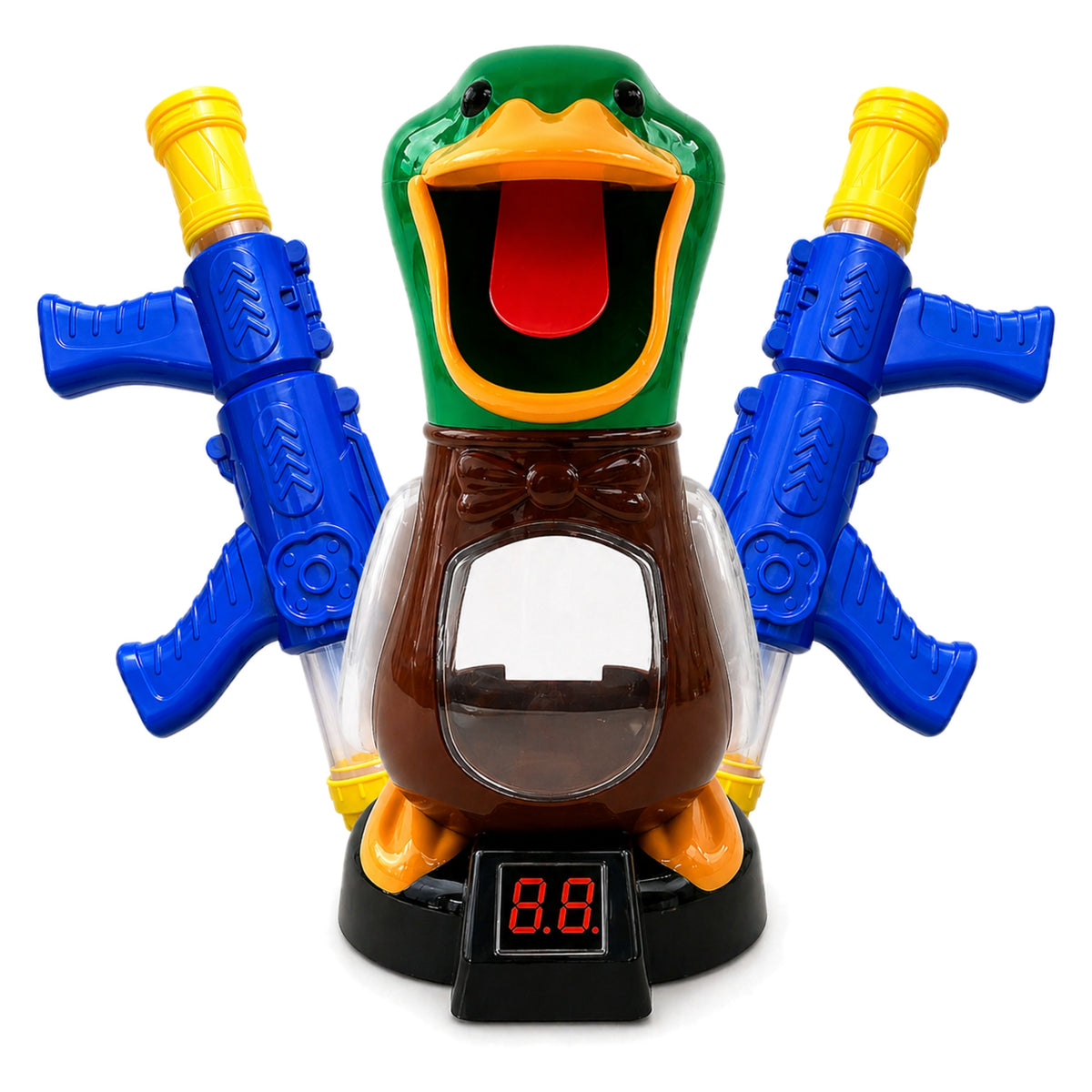 HUNGRY DUCK SHOOTING TARGET LED ARCADE GAME + 2 GUNS BALLS Packaging status original