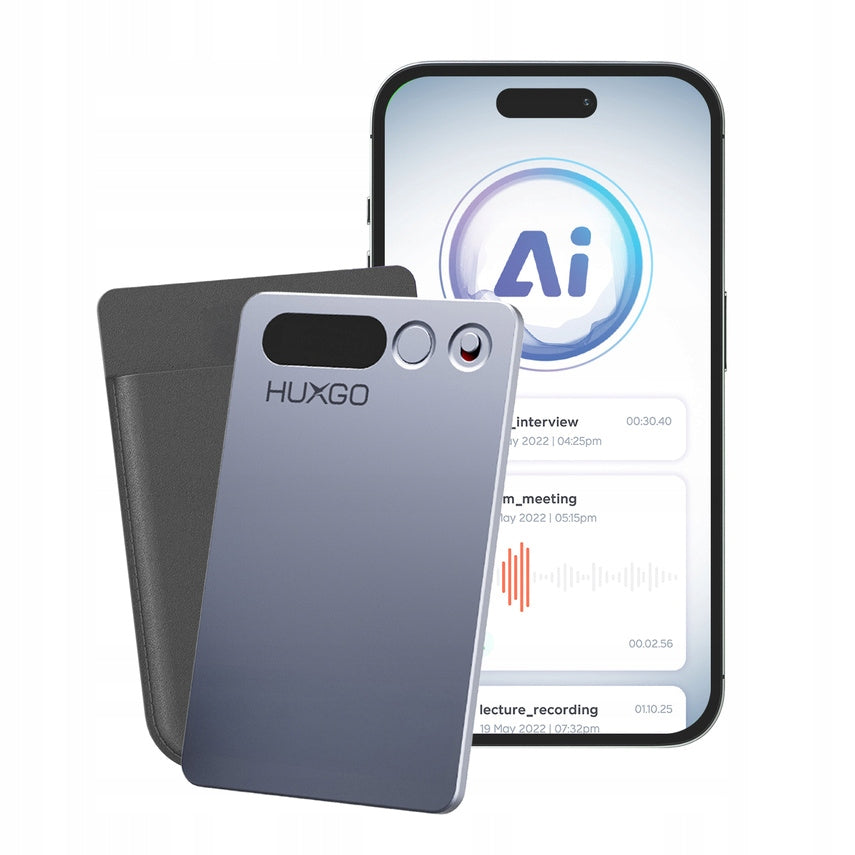 HUXGO AI Voice Recorder Intelligent Language Translator 64GB BT 5.3