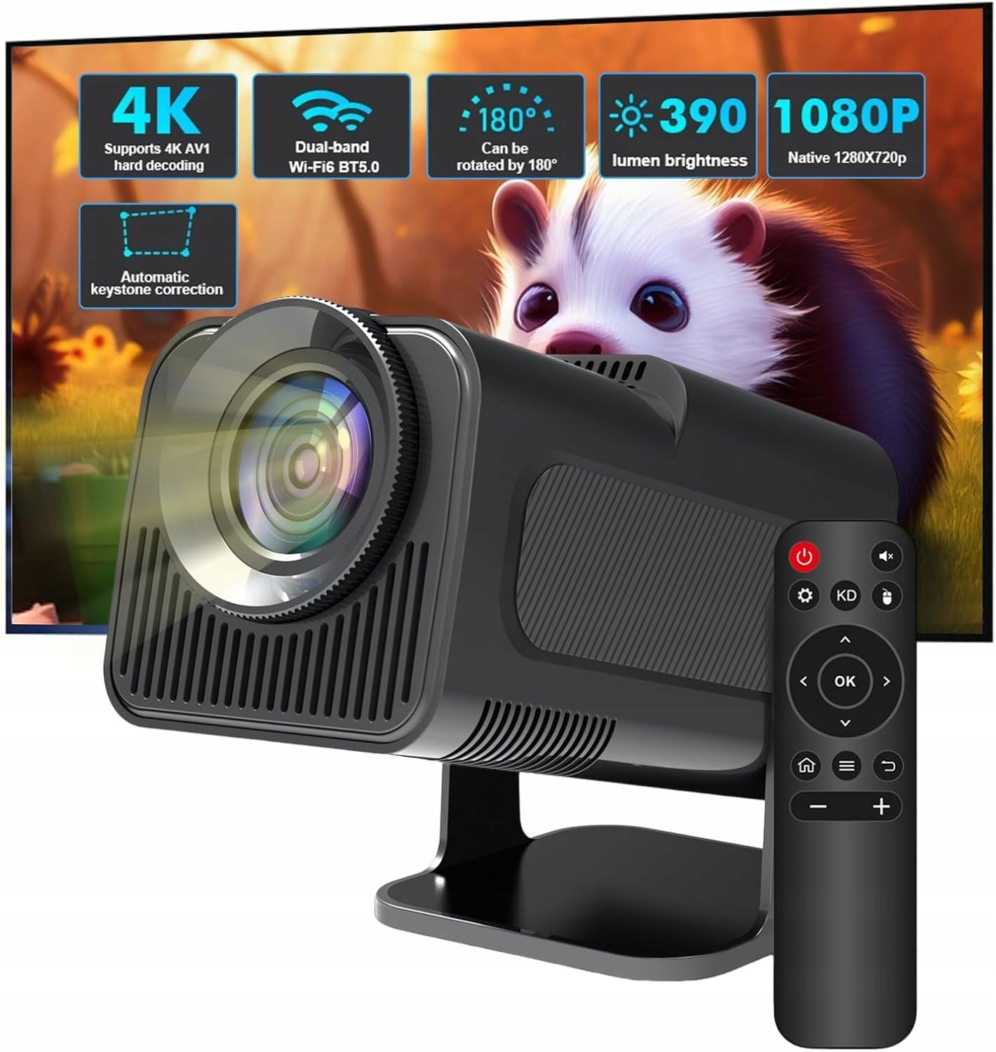 HY320 LED Projector – Home and Travel Automatic Correction