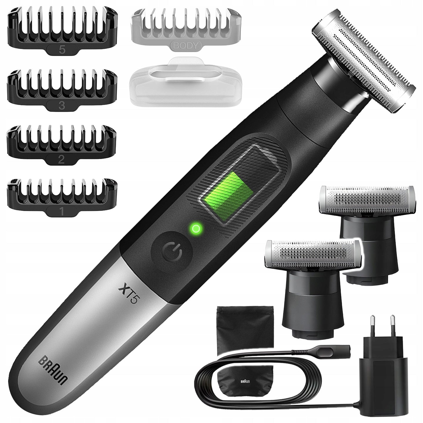 HYBRID SHAVER BEARD TRIMMER BRAUN 5 XT FLEX 4D 360° WET&DRY+ 2 BLADES