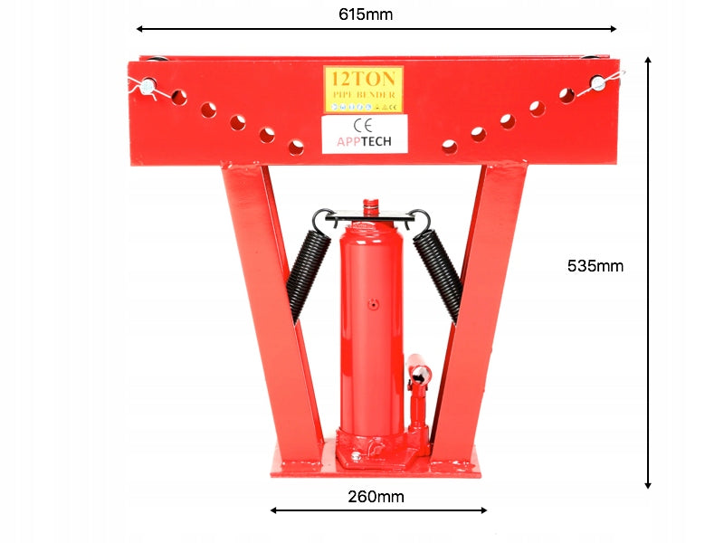 HYDRAULIC PIPE BENDING MACHINE 12 TON 12T + 6 PROFILES 90 DEGREE VERTICAL LEVEL Manufacturer code GHDR12T15