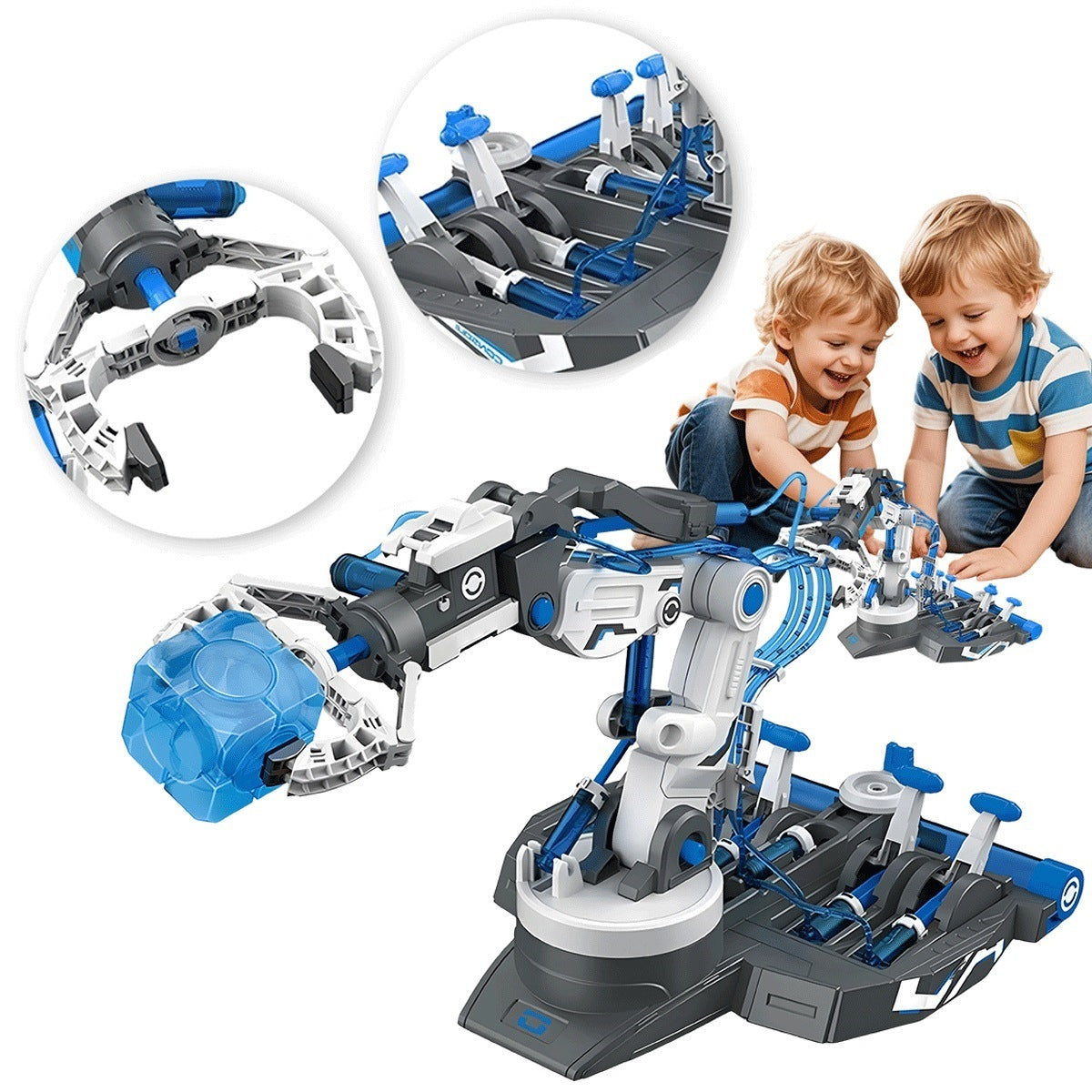 HYDRAULIC ROBOT ARM WITH 3IN1 CONSTRUCTION KIT FOR CHILDREN