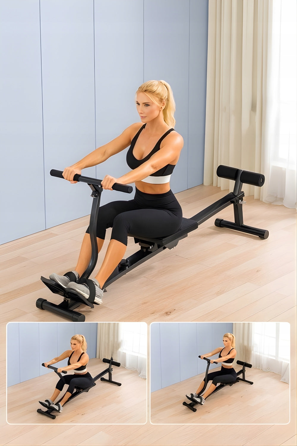 HYDRAULIC TRAINING ROWING MACHINE STRONG - resistance adjustment + LCD display Packaging status original