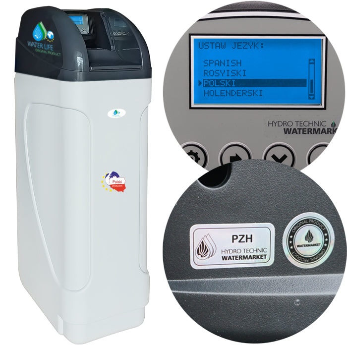 HYDRO PREMIUM 32 water softener, up-flow, levatite, PL menu, dry tank Packaging status original