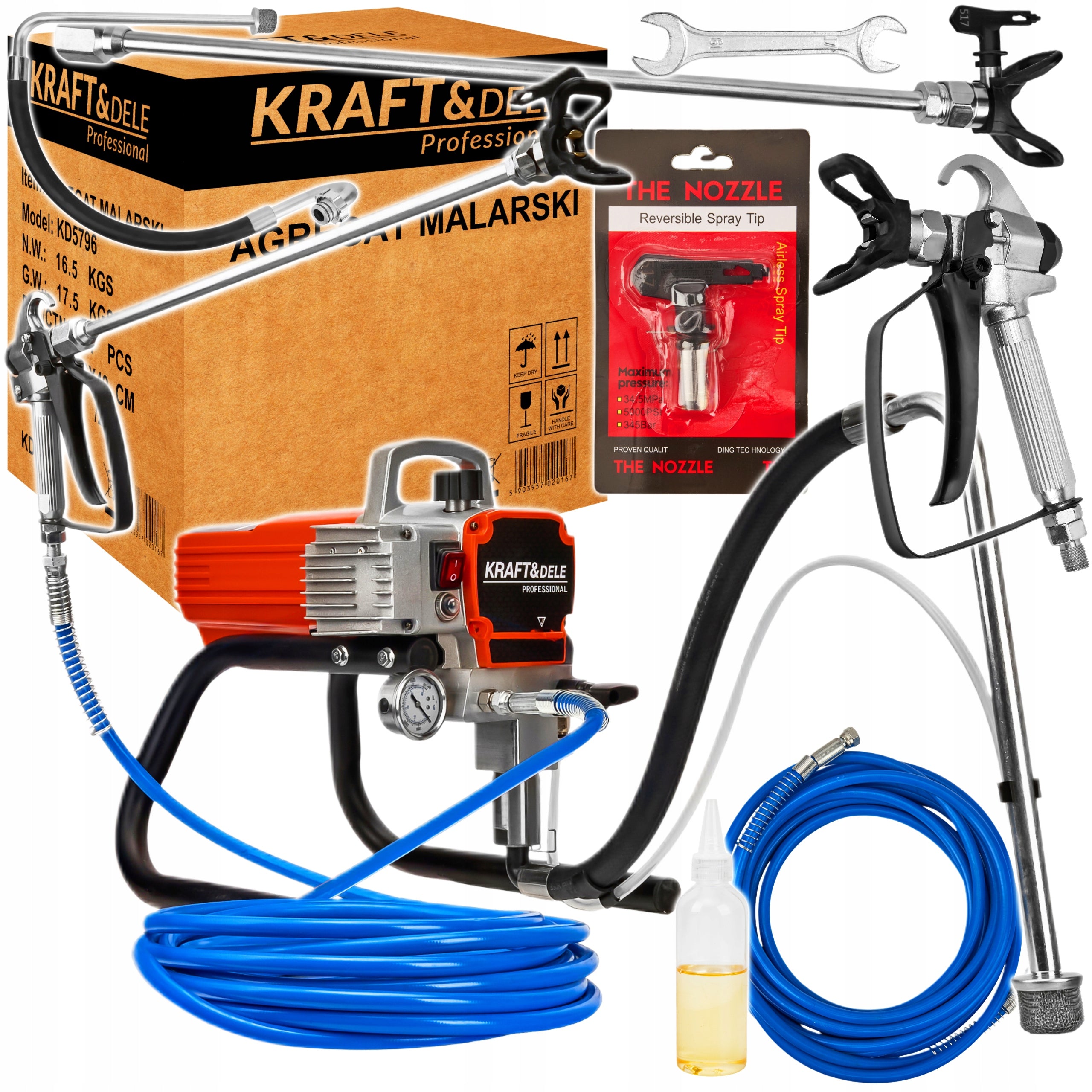HYDRODYNAMIC PAINT SPRAYER FOR FACADE 1500W 2,5L/MIN + ACCESSORIES