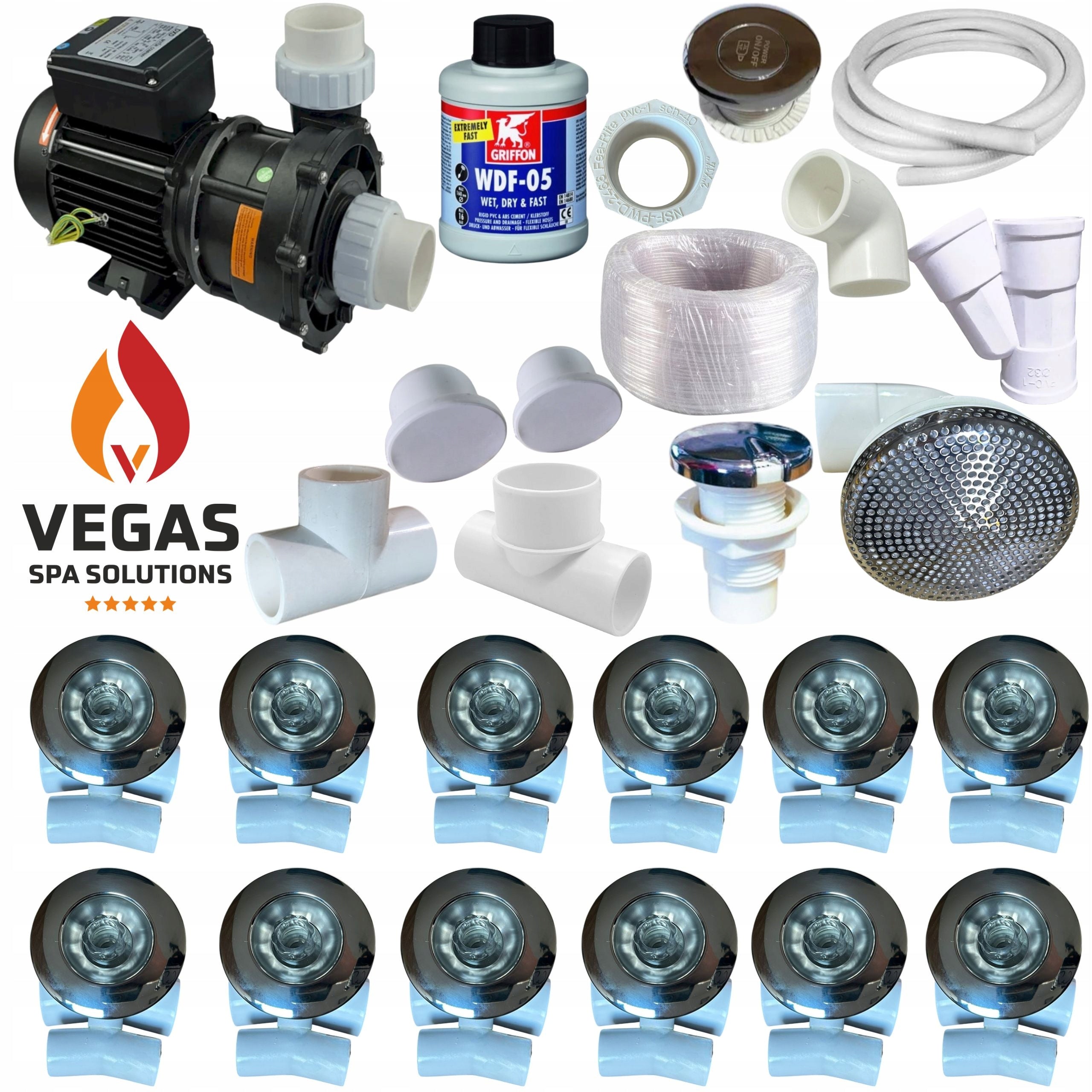 HYDROMASSAGE KIT Pump 1500W 12 Nozzles for Bathtub Installation Jacuzzi Bali Packaging status original