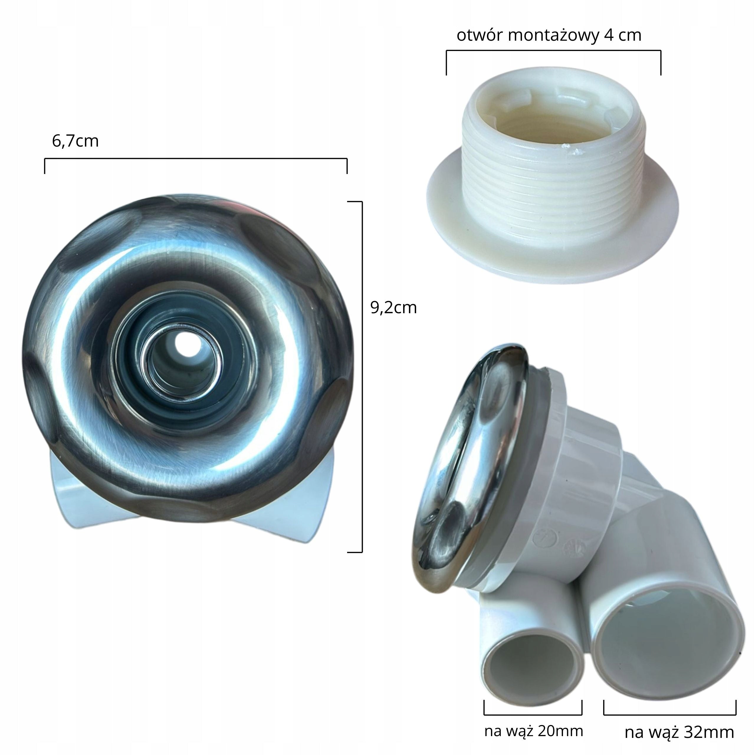 HYDROMASSAGE NOZZLE PVC front stainless steel for Jacuzzi Balii SPA Packaging status original
