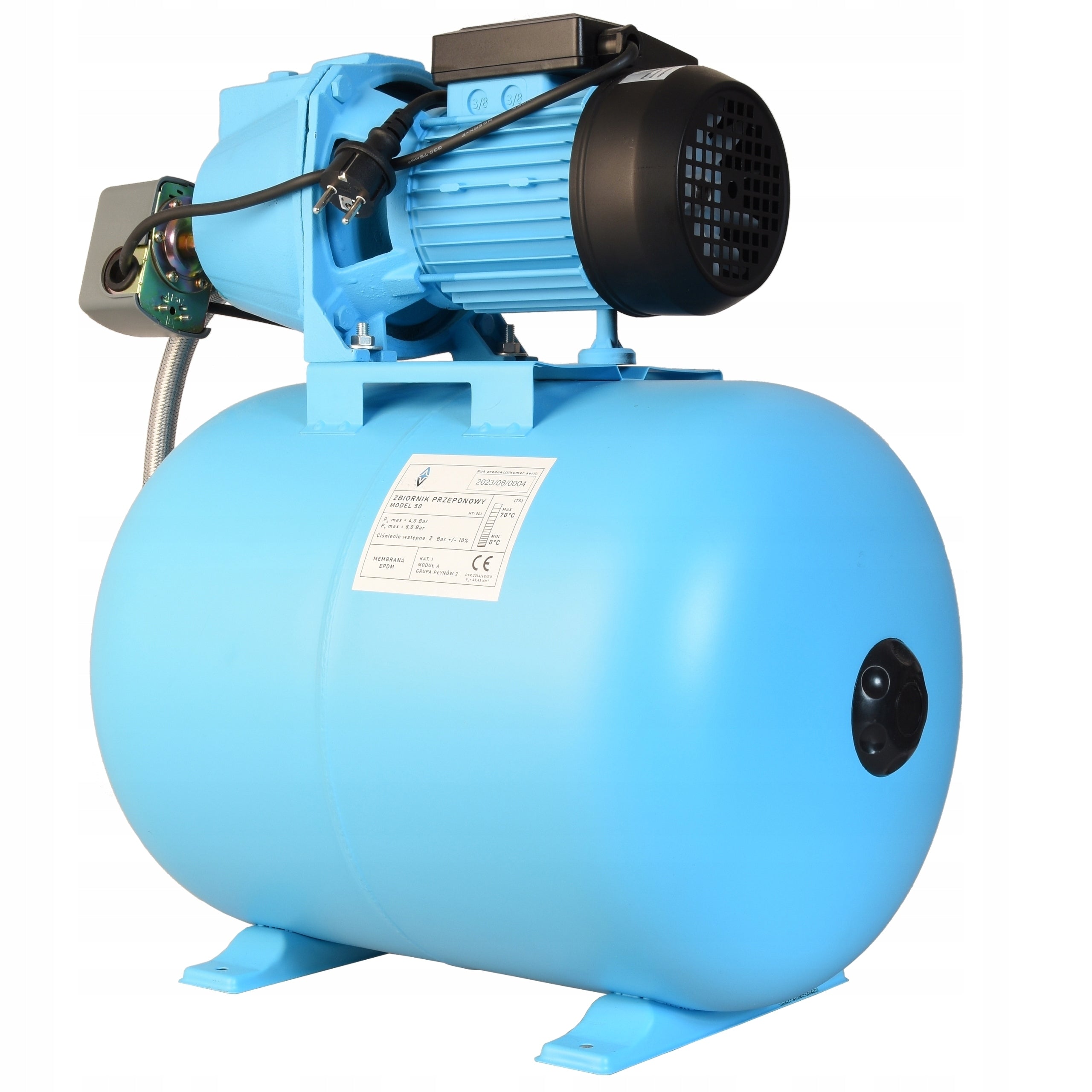 HYDROPHORE SET 50L PUMP SET 100S STRONG 1100W 3600L/H TANK 50L Hydrophore capacity 50 l