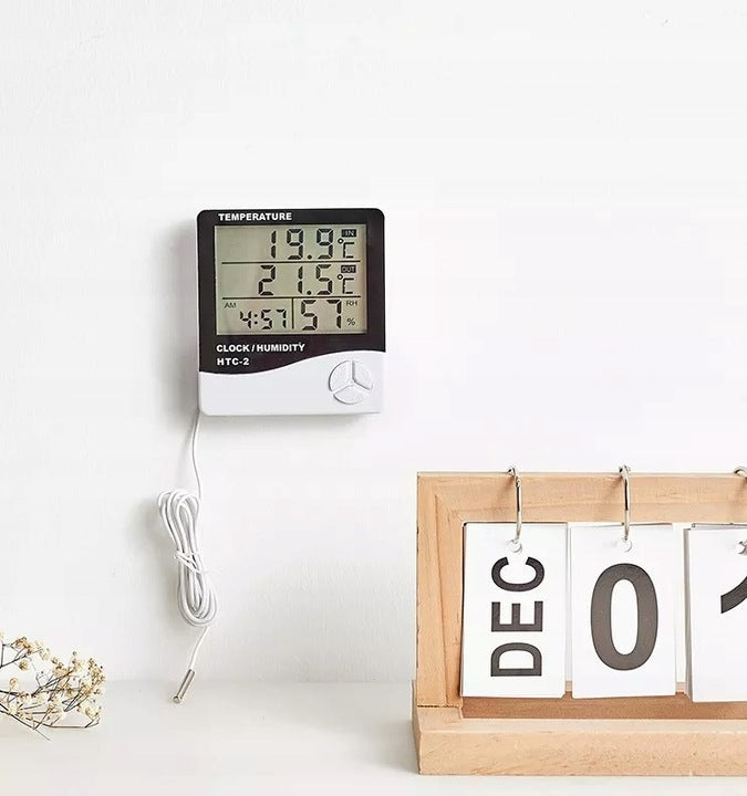 HYGROMETER THERMOMETER WIRELESS WEATHER STATION WITH PROBE SENSOR CLOCK LCD EAN (GTIN) 5905072882095