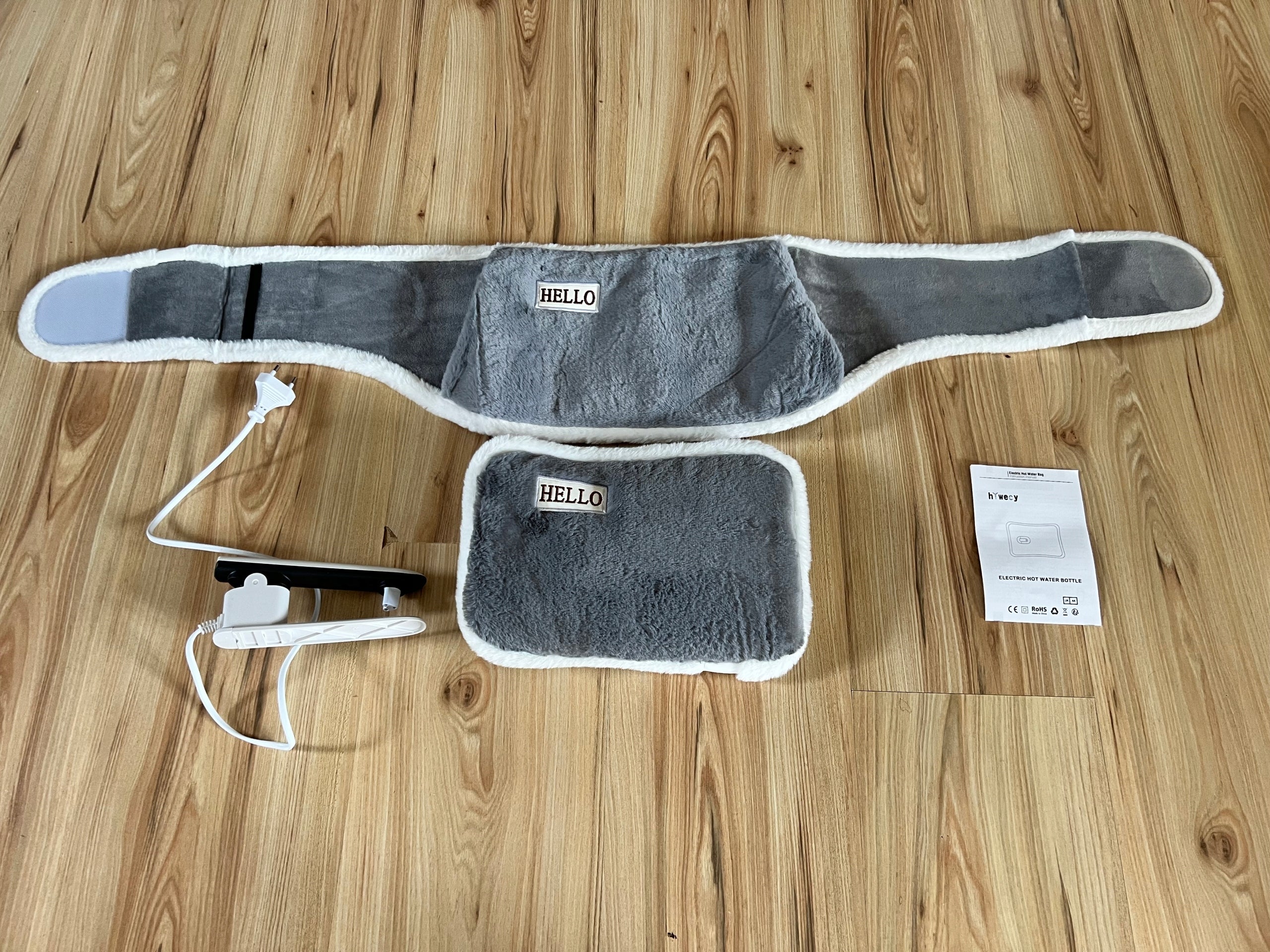 HYwecy Electric Cordless Hot Water Bottle with Soft Strap and Glove Medical device no