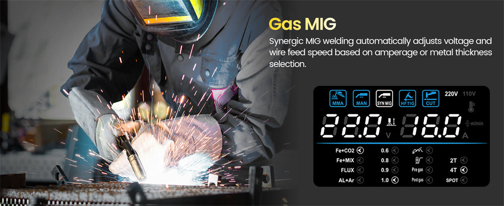 HZXVOGEN HVM270 6-in-1 Aluminum Multi-Process MIG Welding Machine Combo 220V Device weight 9.98 kg