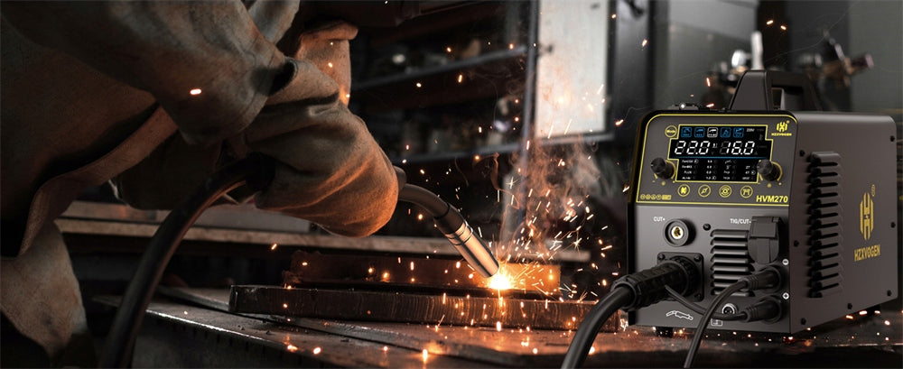 HZXVOGEN HVM270 6-in-1 Aluminum Multi-Process MIG Welding Machine Combo 220V Welding methods plasma cutting MIG/MAG TIG