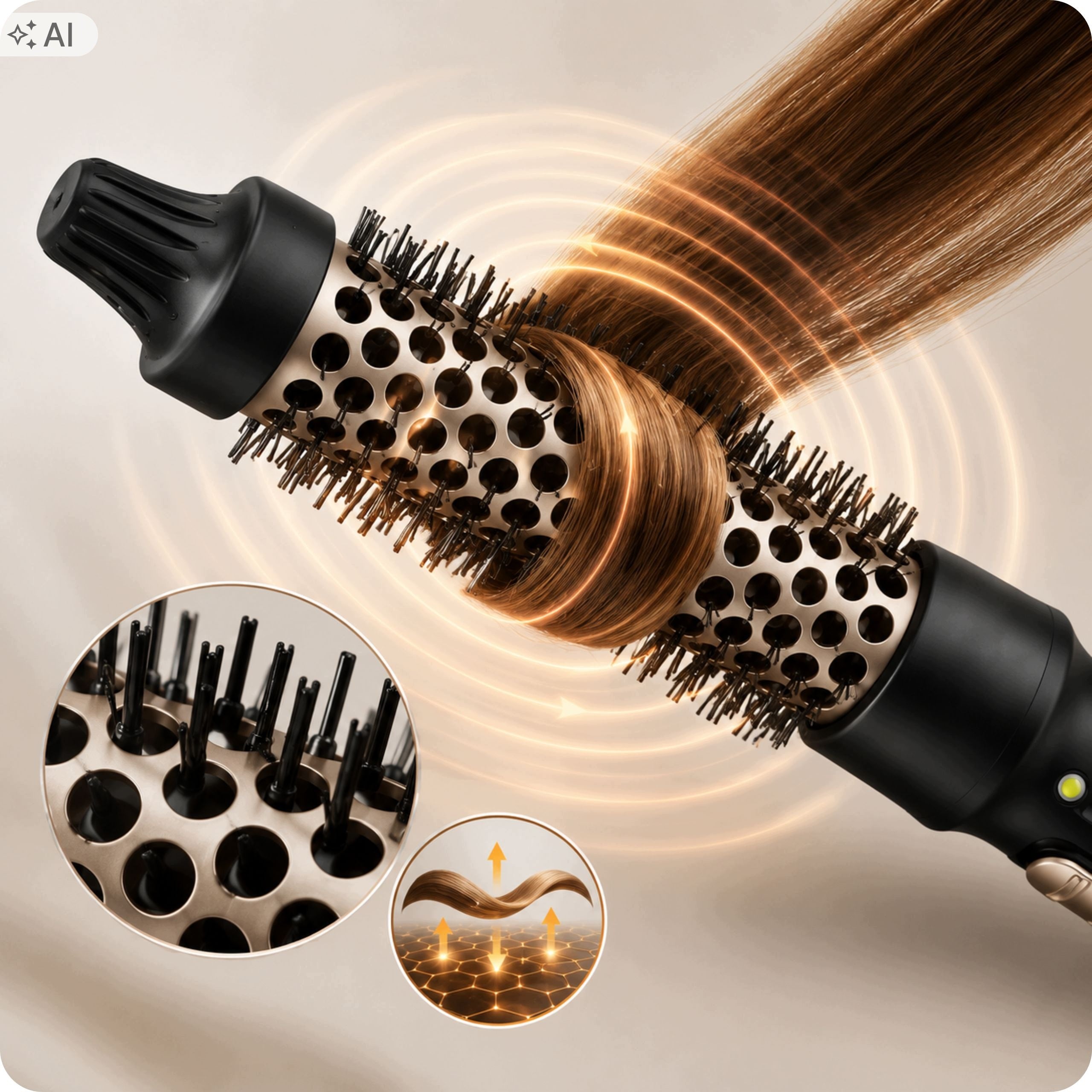 Hair Brush Curler Ceramic Electric Thermal Brush 35W Packaging status original